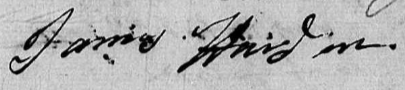 Signature of James Hardin 1801