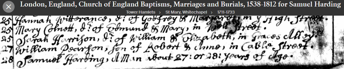 baby sam baptism record