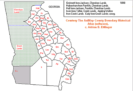 1818 map of Georgia