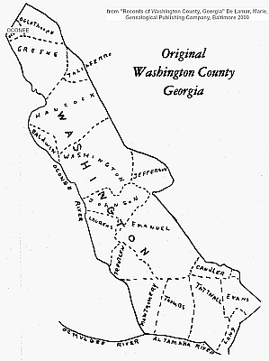 Original Washington County, GA map